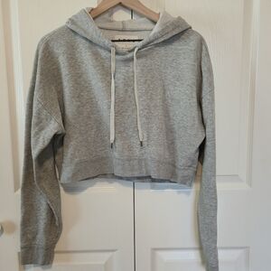 Aeropostale Light Gray Cropped Hoodie